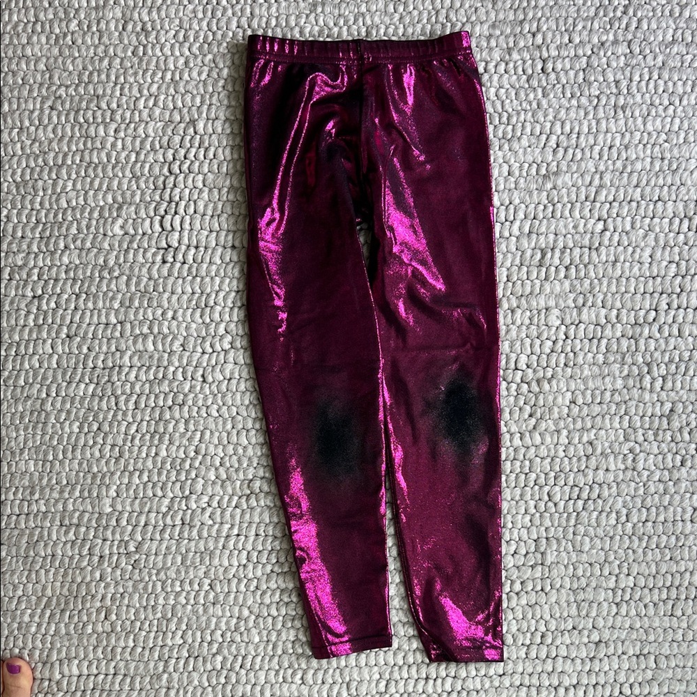 Dori Creations Shiny Pink Kids Leggings